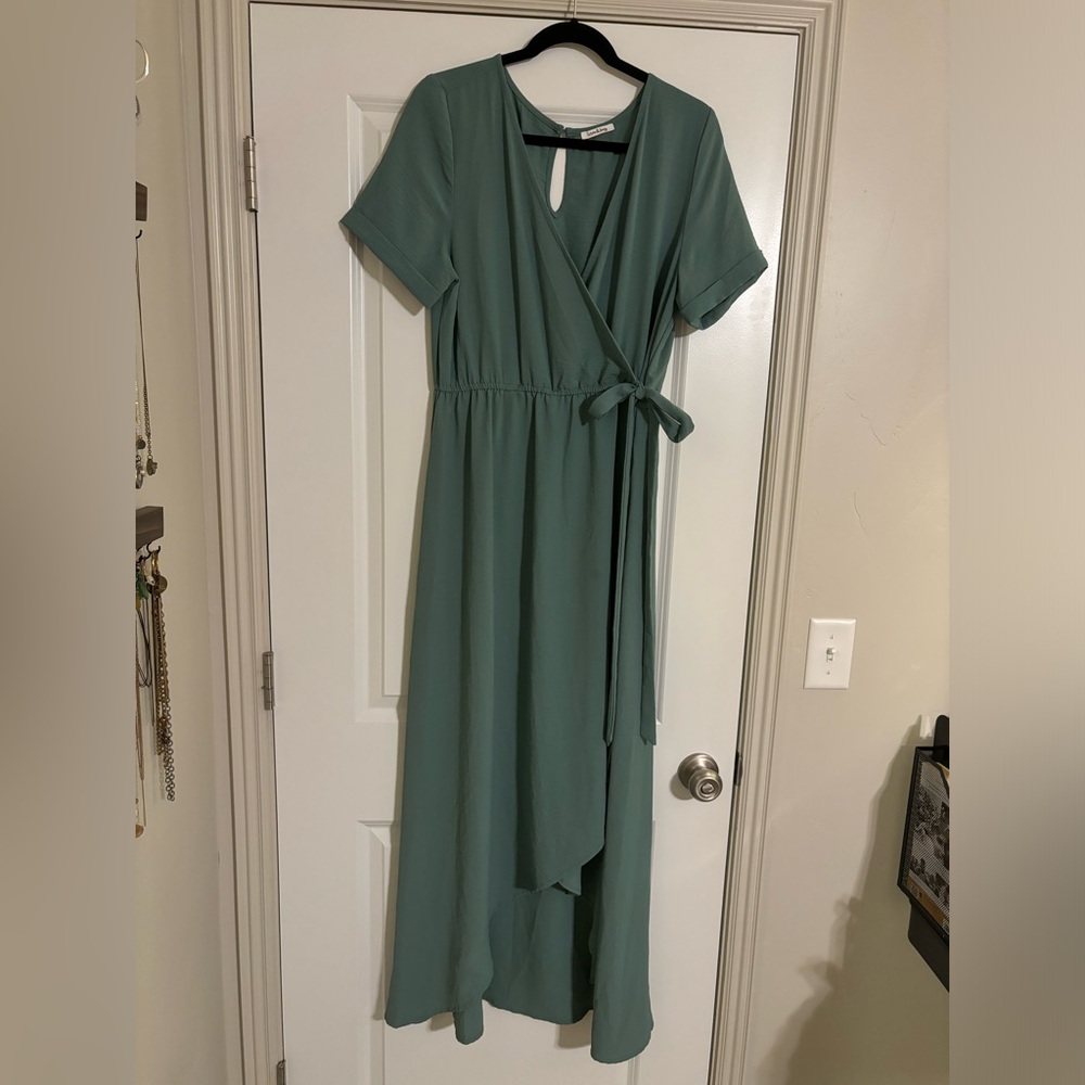 Adorable Sage Green Wrap Dress